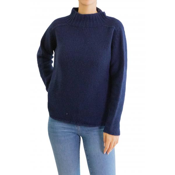 Maglione tinta unita collo alto 